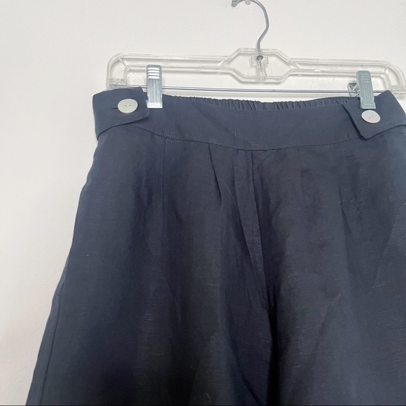 Linen Black Wide Leg Pants - Picture 9 of 14